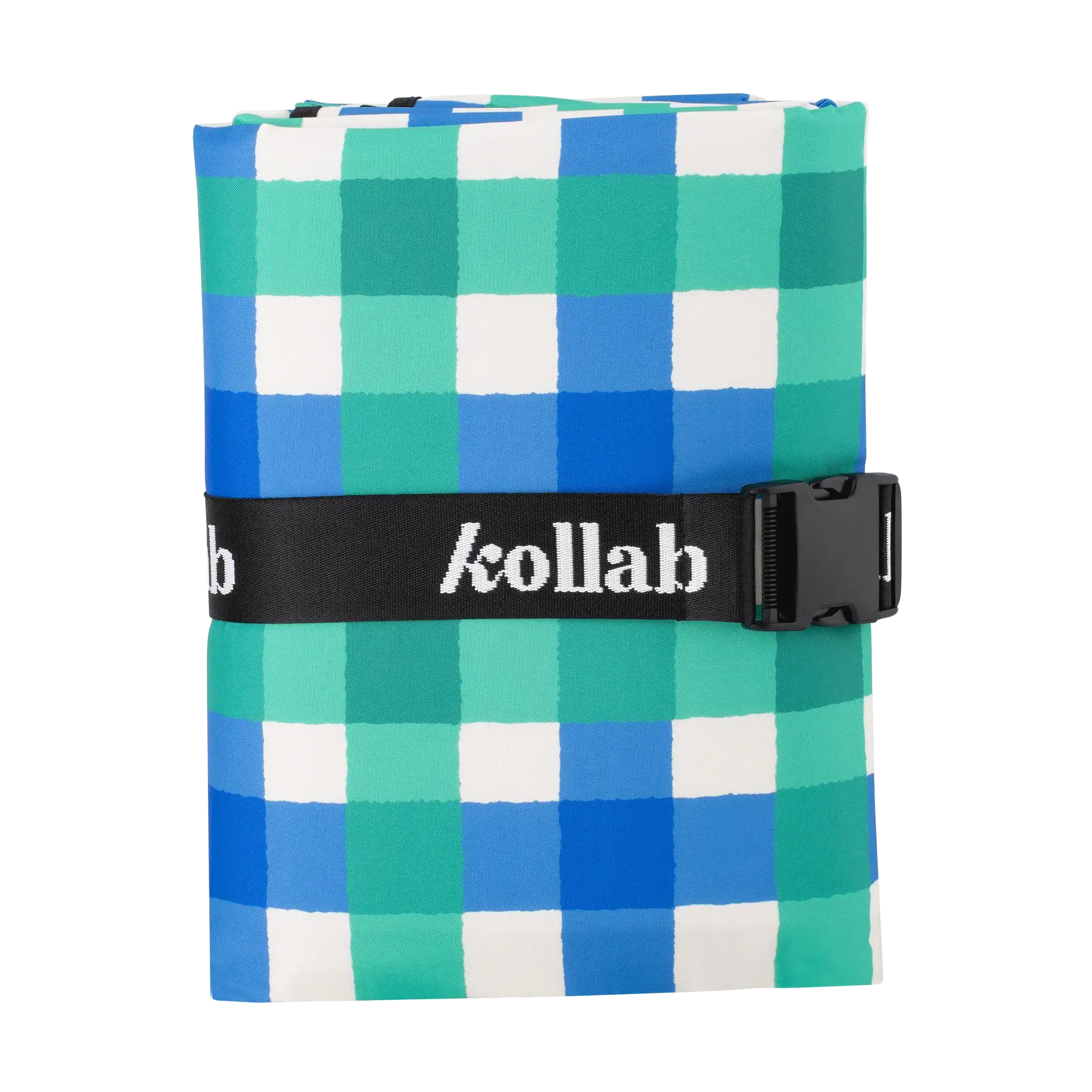 Large Picnic Mat Green Blue Check – 2m Water-Resistant Foam Mat