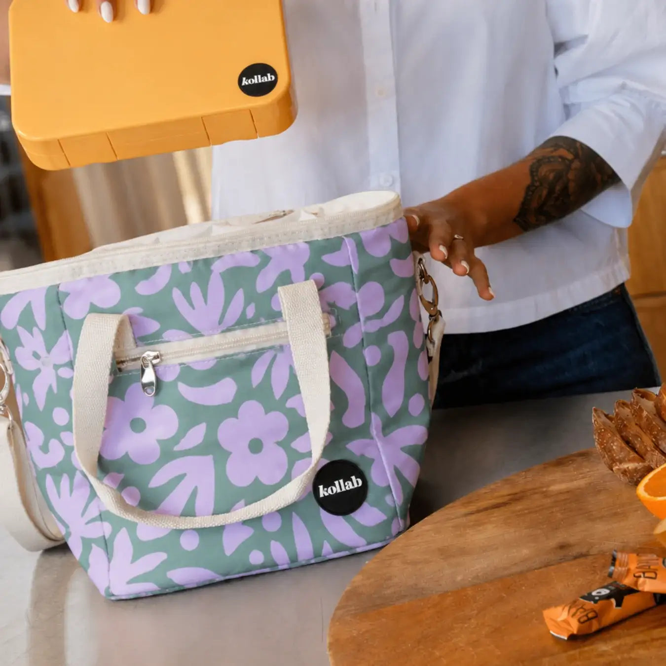 Mini Cooler Bag Lavender Bloom – Insulated Lunch & Drinks Bag | Kollab