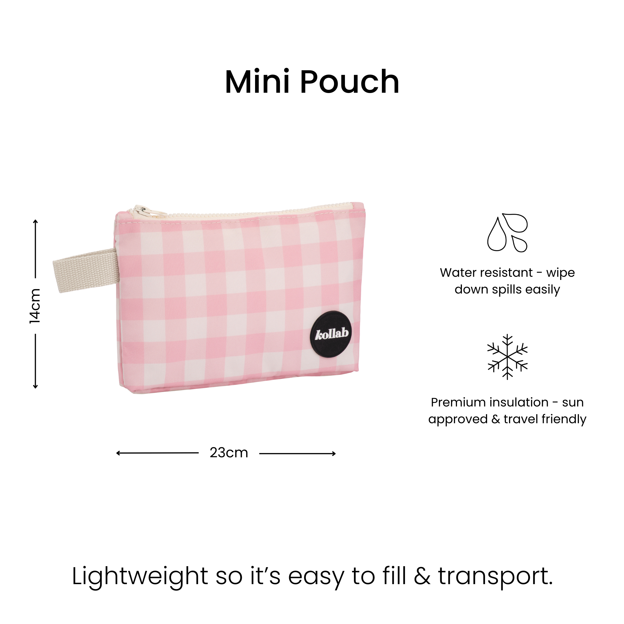 Mini Pouch Candy Pink Check – Kollab