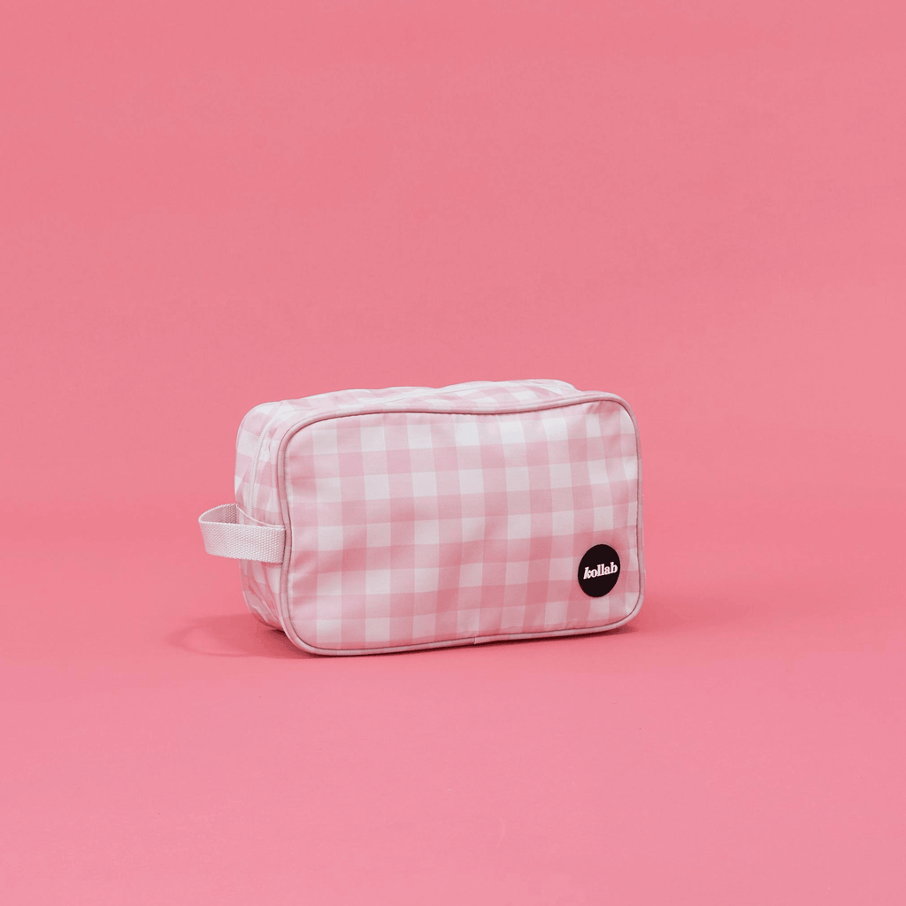 Holiday Travel Bag Candy Pink Check - Kollab Australia