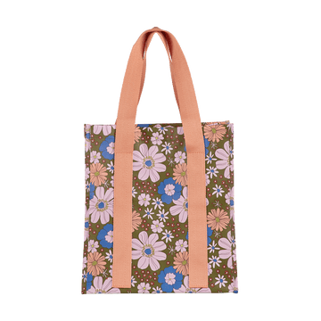 Market Bag Blue Flowers - Kollab Australia