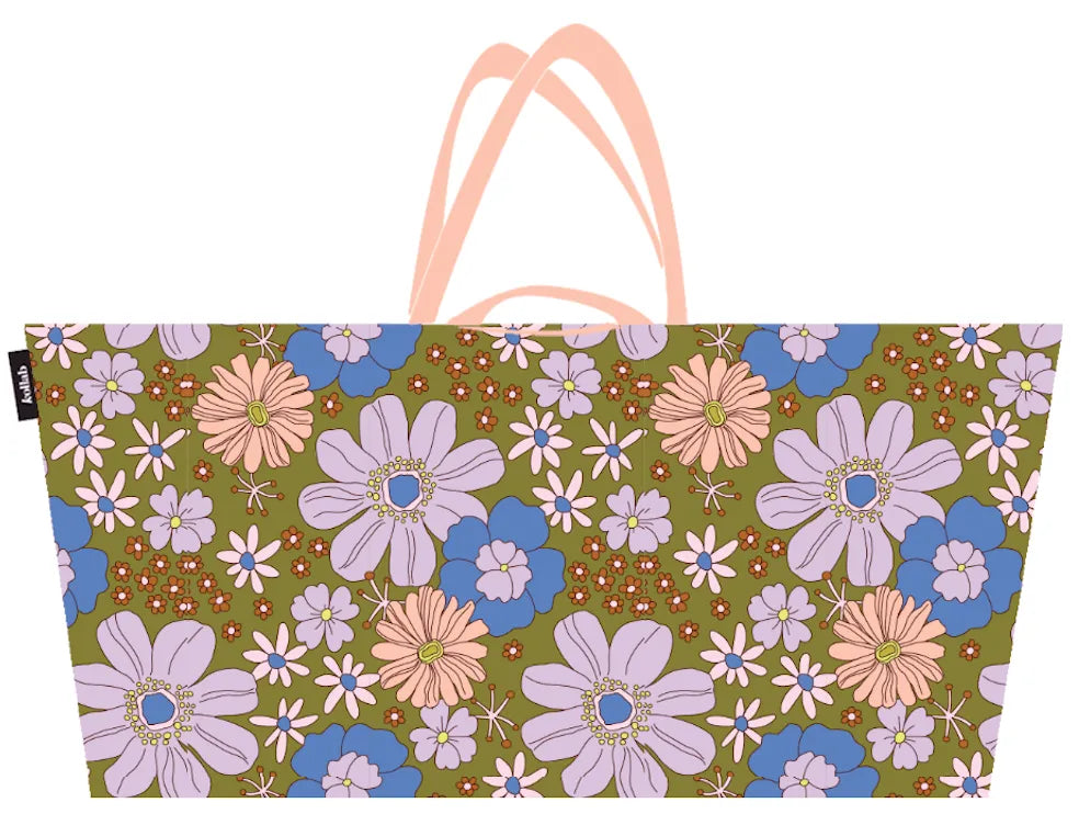 Beach Bag Blue Flowers - Kollab Australia