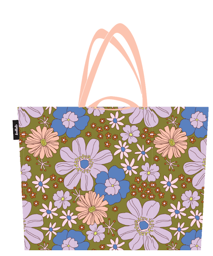 Shopper Tote Blue Flowers - Kollab Australia