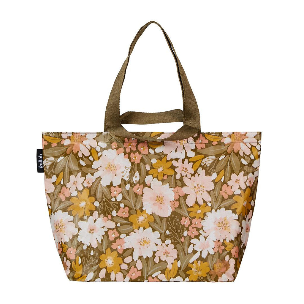 Shopper Tote Khaki Floral - Kollab Australia